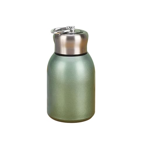 Termo Cafe Pequeño Doble Capa 300ml, Acero Inoxidable 304, 220g, Con Asa De Transporte, Tamaño Compacto, Se Puede Meter En El Bolsillo (Verde)