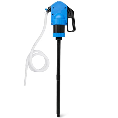 Image of 55 Gal Hand Drum Pump - Plastic Lever Action Drum Pump for DEF, Antifreeze, Oil & Low-Viscosity Liquids - Includes 5.74 ft 3 /4 inch Corrugated Hose - Manual Siphon Pump for 55 Gallon Barrel