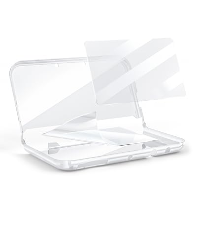 New 3DS XL Case with New 3DS XL Screen Protector, Transparent Hard Case with HD Thin Flexible PET Film for New 3DS XL/LL 2015 - (NOT for Original 3DS XL)