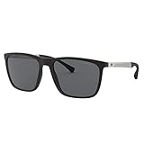Gafa de Sol Emporio Armani 0EA4150 Riñoneras, Black Rubber, 116 Unisex Adulto