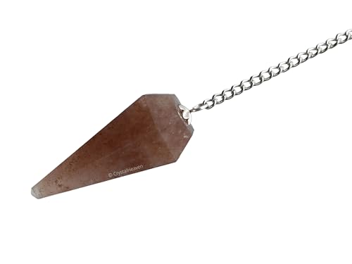Image of Strawberry Quartz Pendulum Dowsing Tool - Natural Crystal Pendulum for Spiritual Guidance - Premium Dowser Pendulum for Accurate Divination and Energy Healing - Perfect for Energy Healing and Chakra Balancing - Handcrafted with Precision and Elegance