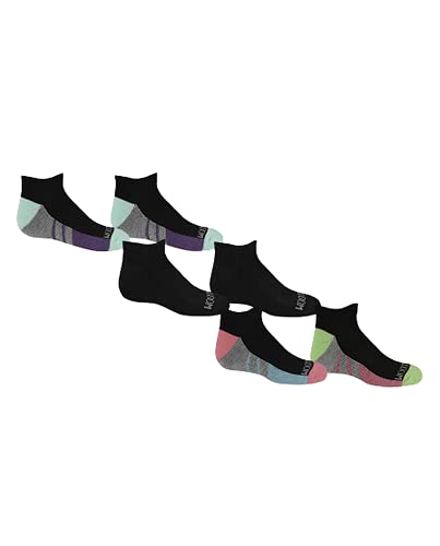 Fruit of the Loom Girls Ultra Soft 6 Pack Crew Socks, 10.5-4, Black/Multi