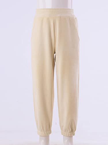 easyforever Girls Boys Winter Warm Thick Fleece Lined Pants Velvet Velour Trousers Joggers Sweatpants with Pockets3