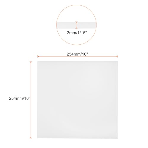Image of 10 x 10 Inch UHMW Polyethylene Sheets, 1 /16 Inch Thick Ultra High Molecular Weight White Plastic Sheet [for Home, Industrial]