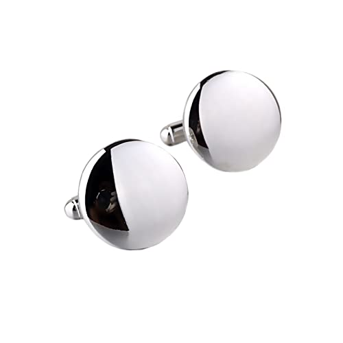Daesar Mancuernillas redondas para hombre de plata miniatura 1