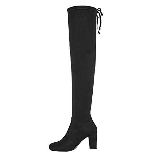 Western Cowboy Boot Women's Boots Thigh High Boots for Women Black Boots for Women Vintage Bandage Knee High Boots Women Shoes Vintage Cowgirl Boots Wide Calf Riding Boot
