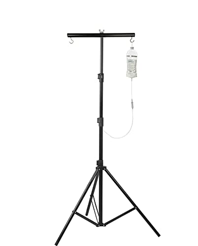 Image of PHOTOMAX Hospital IV Drip Glucose Saline Stand for Multipurpose Adjustable drip Stand with Carry Bag IV Drip Stand for Home, Clinic, Hospital