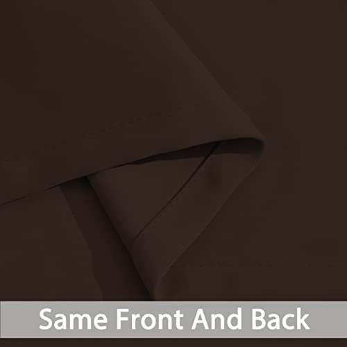Yakamok Blackout Curtains Room Darkening Thermal Insulated Window Panels,Solid Grommet Top Drapes for Bedroom/Living Room(42Wx72L, Chocolate Brown, 2 Panels)