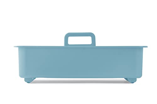 Snips Undersink Storage Organizer, Under Sink Caddy with Wheels, Colour Light Blue, 45,3 x 20,8 x 17,5, Made in Italy, Bpa Free