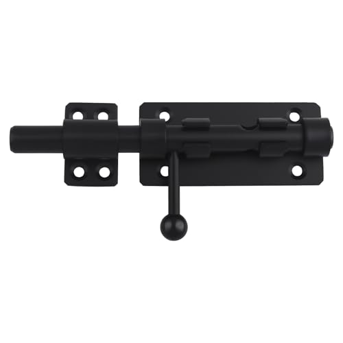 Image of Barrel Bolt Latch, 6.3 inch Heavy Duty Gate Latch Slide Lock Solid 304 Stainless Steel Bolt Lock for Inside Door, Finished Shed Door Latch (2 Pack, Black)