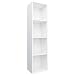 Produktbild vidaXL Bücherregal TV Schrank Wandregal Standregal Aktenregal Raumteiler Fernsehtisch Lowboard Regal Fernsehschrank Weiß 36x30x143cm Holzwerkstoff