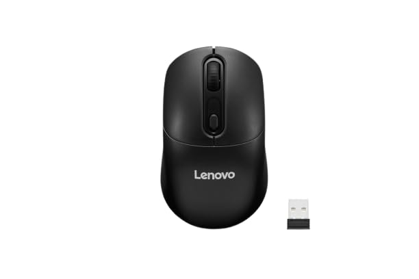 Image of Lenovo USB-A Wireless Mouse, Reliable Wireless connectivity, Upto 12 Months Battery Life, DPI Upto 1600, Durable Upto 10 Million clicks, Smooth & Precise Tracking, 0.057Kg, 4Y51U02457, 1Y Warranty