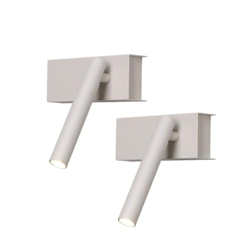 Lámparas de Pared, Paquete de 2 Apliques de Pared LED, luz de Pared giratoria de 350°, 5 W, 3000 K, iluminación de Tablero, Negro/Blanco