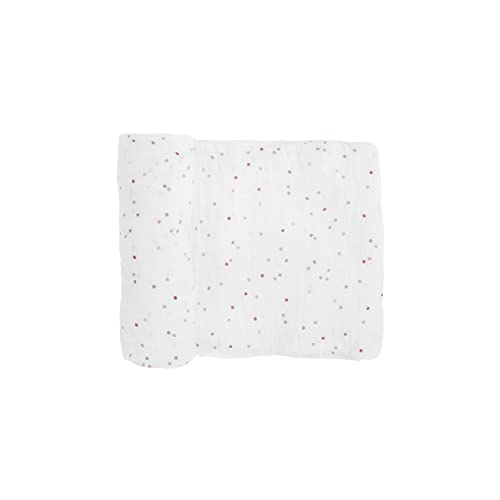 Image of Little Unicorn Premium Cotton Swaddle Baby Blanket | Breathable Fabric | for swaddling, Play, Nursing & More (Dots)