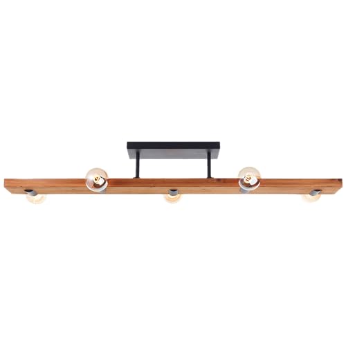 Plafonnier en bois de qualité supérieure style campagnard chic 5 feux E27