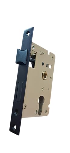 Image of Trevi Premium Matte Black Mortise Door Handle Lock Set with Cylinder & Keys | Heavy-Duty Metal Lever Handle | Smooth Operation | Ideal for Bedroom, Office & Wooden Doors| Model- Ferric CY