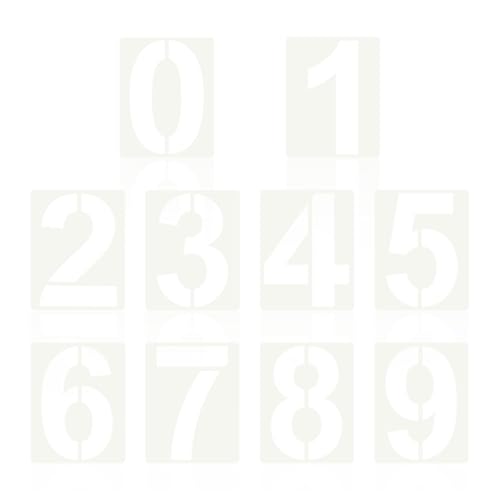 HDGSAFD 10 Stück Zahlenvorlagen, Hausnummernvorlagen, Parkplatznummernvorlagen, hohle große Zahlenvorlagen