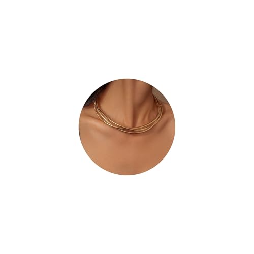 Chunky Gold Necklace for Women - Non Tarnish Statement Chunky Necklaces Thick Gold Choker Necklaces for Women Trendy Jewelry Gifts