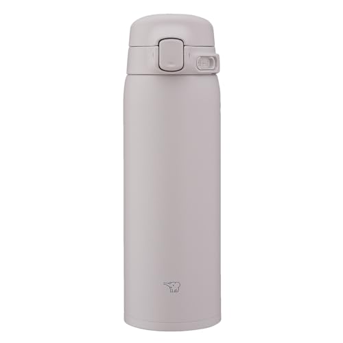 Image of Zojirushi SU-BA48-HM Water Bottle, 16.2 fl oz (480 ml), Easy to Clean, Dishwasher Safe, Seamless Stopper, Only 2 Pieces, Lightweight & Compact, Cold & Heat Retention, One-Touch Mug, Soft Gray