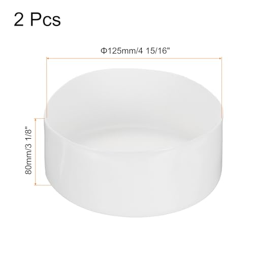 Image of uxcell 2pcs Rubber End Caps 125mm(4 15 /16 inch Inch) ID x 80mm(3 1 /8 Inch) H Vinyl Round Tube Bolt Cap Cover Screw Thread Protectors White