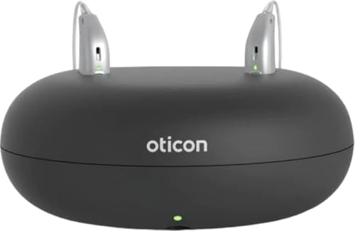 Oticon Desktop Charger 1.0 - Compatible with Oticon Real More Play PX Zircon OPN S Ruby and OPN Play MiniRITE Hearing Aids ONLY