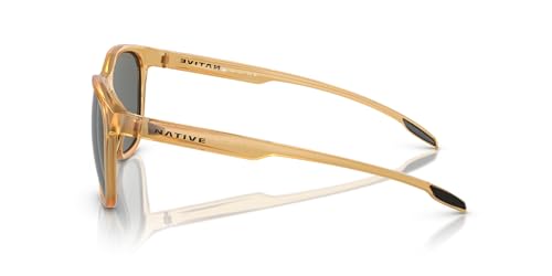 Native Man Sunglasses Topaz Crystal Frame, Grey Polarized Lenses, 54MM2