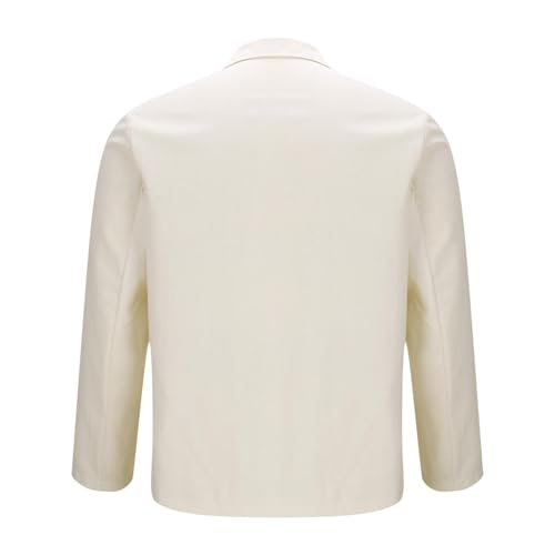 Cambkatl Cotton Linen Blazer for Men Loose Sport Coat 2025 Fall Lapel Collared Business Casual Button Down Jackets4