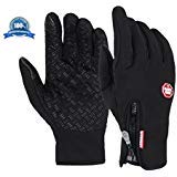 Mcolics Winter Outdoor Windproof Cycling Glove Touchscreen Gloves for Smart Phone (Black1, XL)