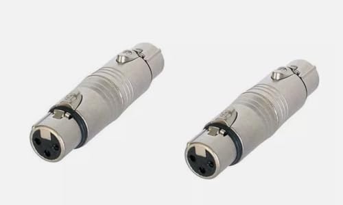 LASE (2) Two Genuine NEUTRIK NA3FF 3-Pin XLR Female to XLR Female Coupler Adapter