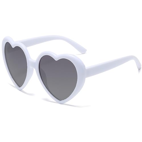 Girls Heart Sunglasses Polarized UV 400 Protection Vintage Kids Love Heart Sunglasses for Age 3-10 Years