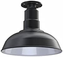 Steel Lighting Co. El Segundo - Lámpara de granero  Colgante montado en el techo  Cúpula de 12 pulgadas  Montaje empotrado  Luz de granja de acero