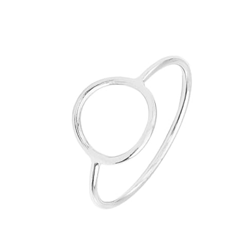 925 Sterling Silver Classical Simple Plain Ring Open Circle Karma Statement Promise Ring Karma Ring for Women Open Circle Karma Rings Promise 5.5 Size Ring4