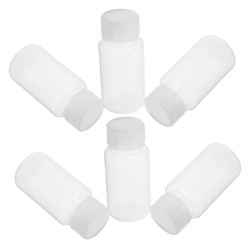 CIYODO 6pcs Laboratory Reagent Bottle Round Sample Storage Container Empty Reagent Bottle Laboratory Chemical Container Water Sample Bottle Reagent Container Sample Bottles Pp Transparent