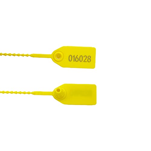 100 Pull-Tite Plastic Seals Numbered Plastic Logistics Seals Adjusted Tamper Resistant Zip Ties for Fire Extinguisher Self-Locking Tags Disposable Truck Seals (9.84