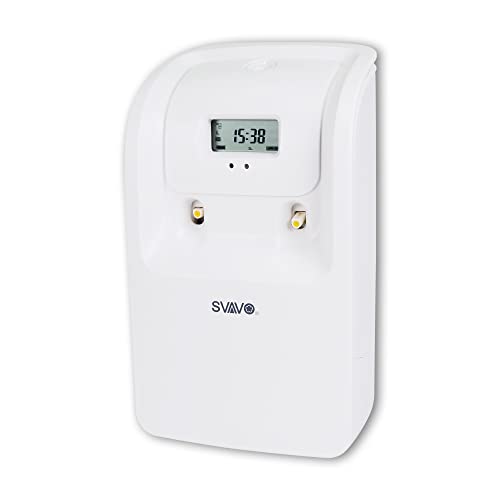 SVAVO Automatic Air Freshener Dispenser - LCD Display, Timer, Dual Can, Auto Fragrance Dispenser Programmable Aerosol Spray Perfume Dispenser for Bathroom, Hotel, Office, Commercial Place