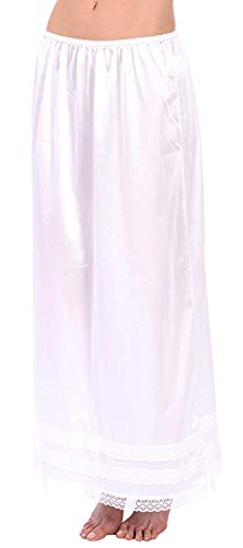 Patricia Women's Soft Satin Half Slips with Adjustable Snip-it - 32 inches, 34 inches or 36 inches (Wht, XL)