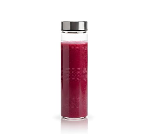 Image of Vency 750ml Glass Fridge Water Bottles (Set of 1) | Wide Mouth, Airtight & Leak-Proof Reusable Black Plastic Lids | Juice & Beverage Storage