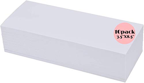 Bloc-notes vierges 8,9x21,6 cm lot de 10 blocs de 50 feuilles pour listes et notes