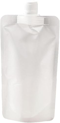 150個セット スパウトパウチ 透明 30ml-500ml ドリンク用 パウチ 保存 飲み物用 ジュース 調味料 ふた付 空 ジュース 自立 テイクアウト用 耐高温 冷凍 冷凍 詰め替え 注ぎ口付きむ用具付-透明 スパウト使い捨て豆乳包装袋高温耐性 (10