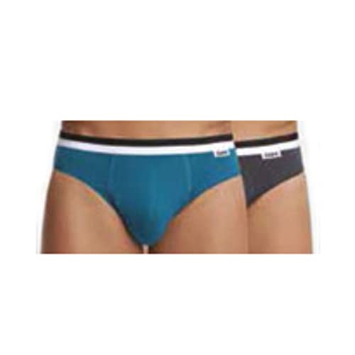 UNNO DIM Basic Algodón Elástico Slip, Azul (Azul/Gris Granito 8OQ), XX-Large (Tamaño del Fabricante: 6) (Pack de 2) para Hombre