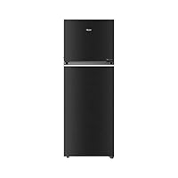 Haier 345 L 3 Star Triple Inverter Frost Free Double Door Refrigerator Convertible (HEF-35TKS, Black Brushline)