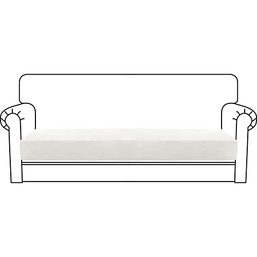 CHELZEN Velvet Sofa Seat Cushion Cover, Stretch Sofa Cushion Slipcovers, Soft Couch Cushion Covers