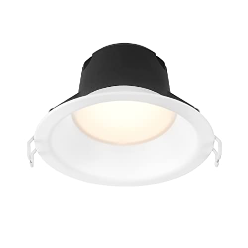 DAWALIGHT 6 Pouces Spot Encastrable au Plafond 12W LED Lampe Encastrable Downlight 3000K Blanc Chaud Rond pour Chambre Cuisine Maison Hôtel Maison, Blanc Cover