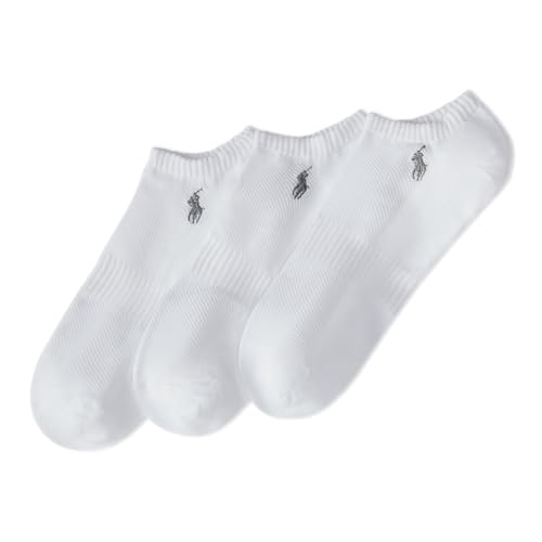 POLO RALPH LAUREN Men's 3-Pack Polypropylene Technical Ped with Arch Support and Polo Player Embroidery