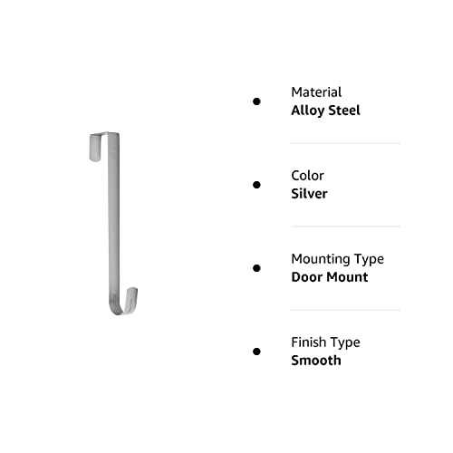 Sattiyrch 12" Wreath Hanger For Front Door,Steel Over The Door Hook, Silver(1) #TOP3