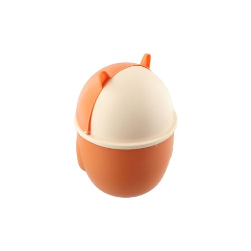 Image of Cartoon Cat Trash Can, Mini Cute Garbage Storage Bin Orange Creative Desktop Waste Box Portable Garbage Can with Swing Lid for Livingroom Bedroom