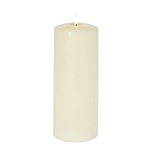 Lights4Fun, Inc. 10" X 4" Truglow Battery Operated Flameless Led Ivory Wax Chapel Pillar Candle With Remote Control #TOP4
