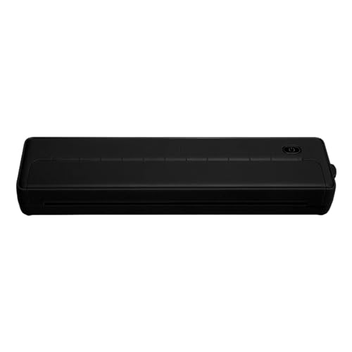 HURRISE Portable Inkless Thermal Printer - A4, 200dpi, 2000mAh Battery for Travel, Office, Home, School (Black)