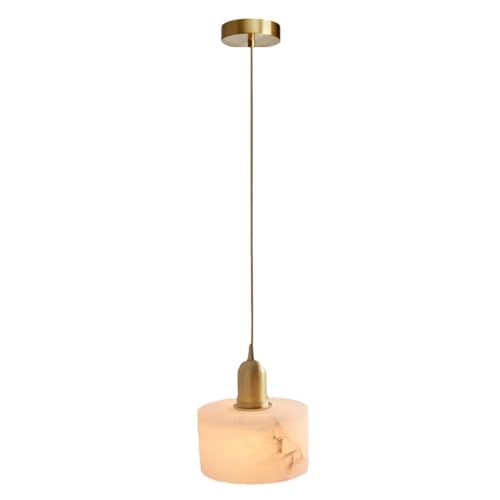 Mini lustre suspendu laiton et albâtre 5 pouces