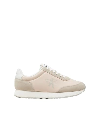 Calvin Klein Jeans Retro Runner Low Lace Ny Ml Turnschuhe, Damen, Rosa (Whisper Pink/Eggshell/White), 38 EU